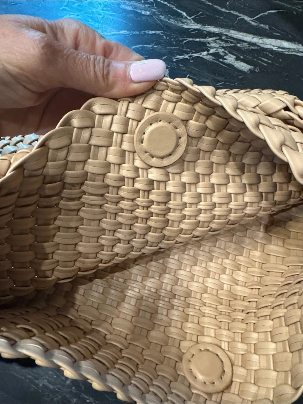 Woven Shoulder Hobo Bag in Beige - Picture 6 of 9